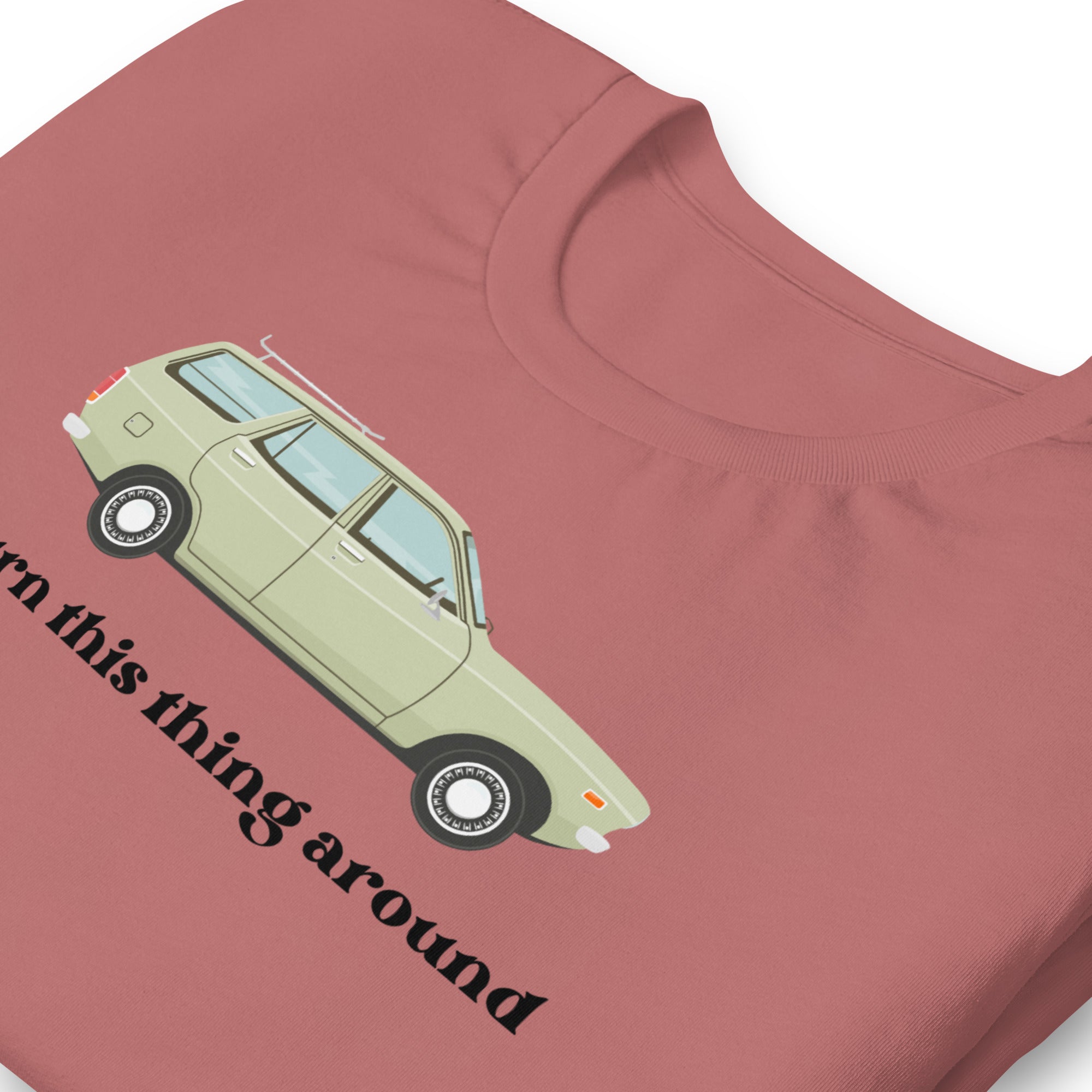 Funny shirt for dad with a station wagon on it. I'll turn it around