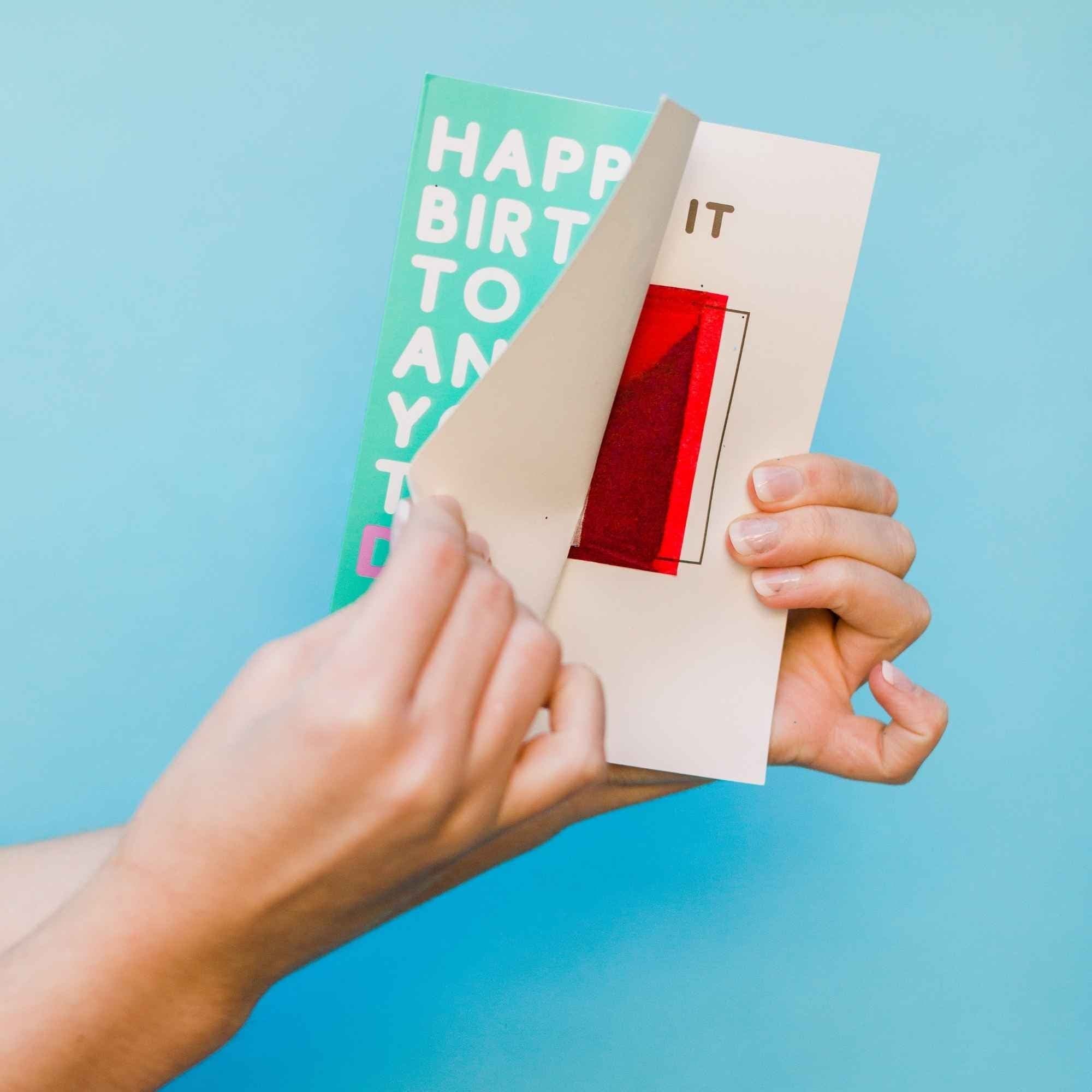 Happy Birthday to You and Your Tiny Penis (NSFW) - Glitter Bomb Card - DickAtYourDoor