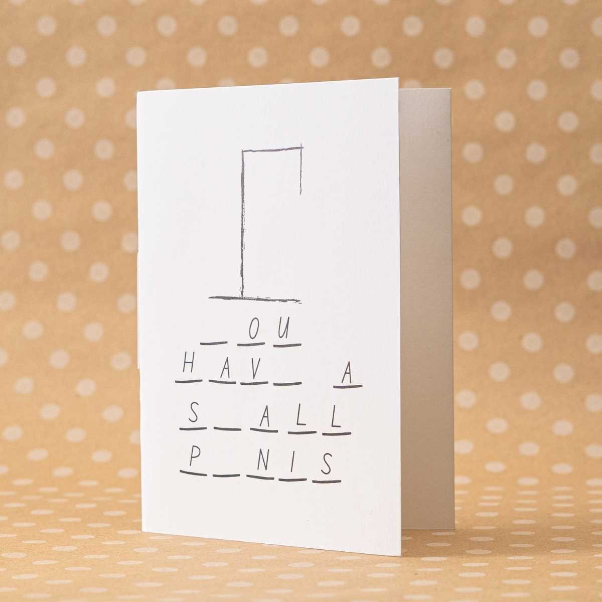 I Have a Small Penis! Never-Ending Prank Greeting Card - DickAtYourDoor