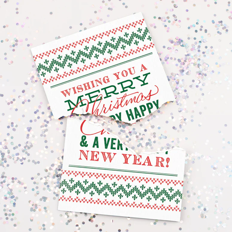 Christmas + New Year Glitter Card