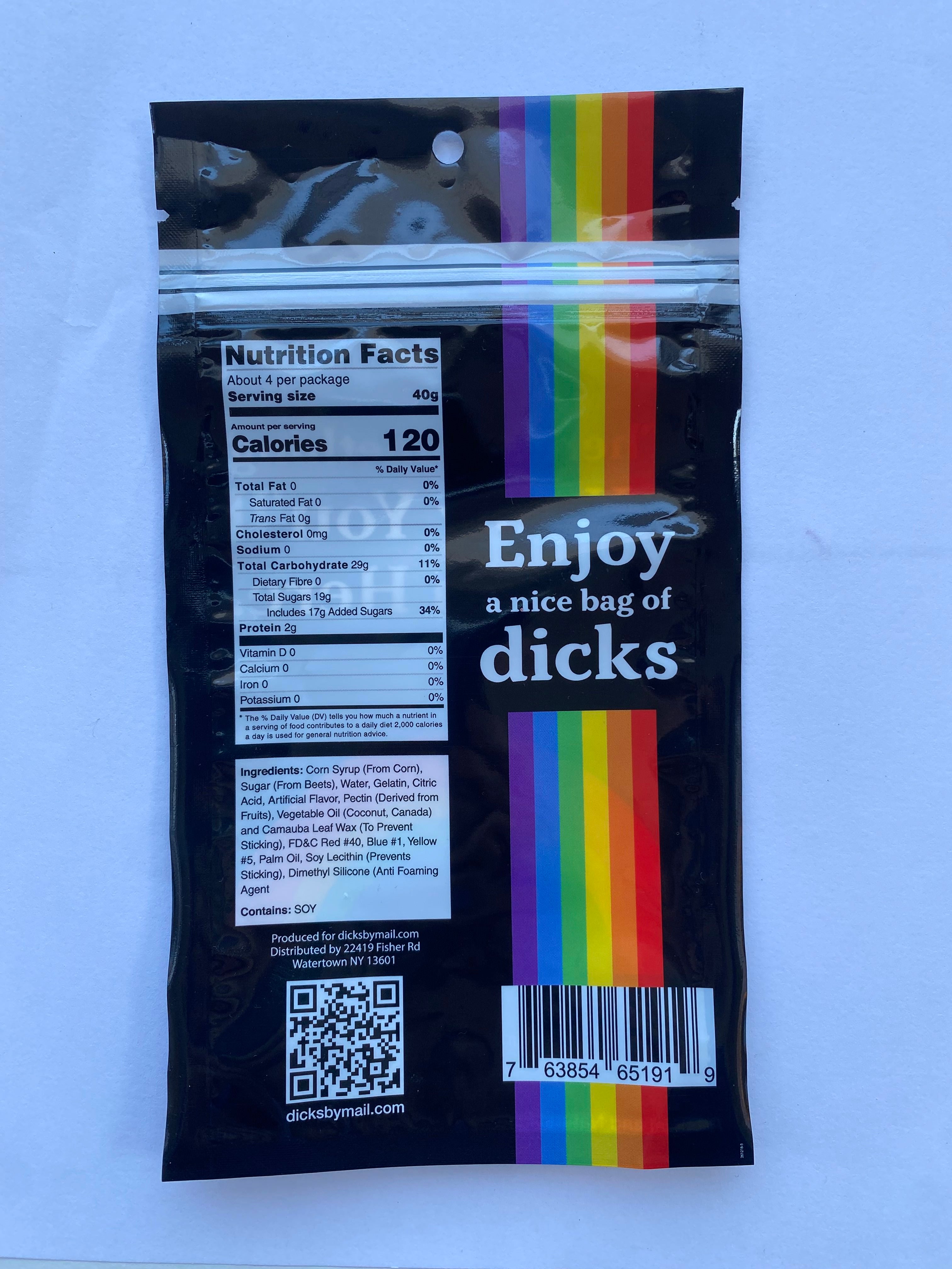 Pride Rainbow Bag of Gummy Dicks