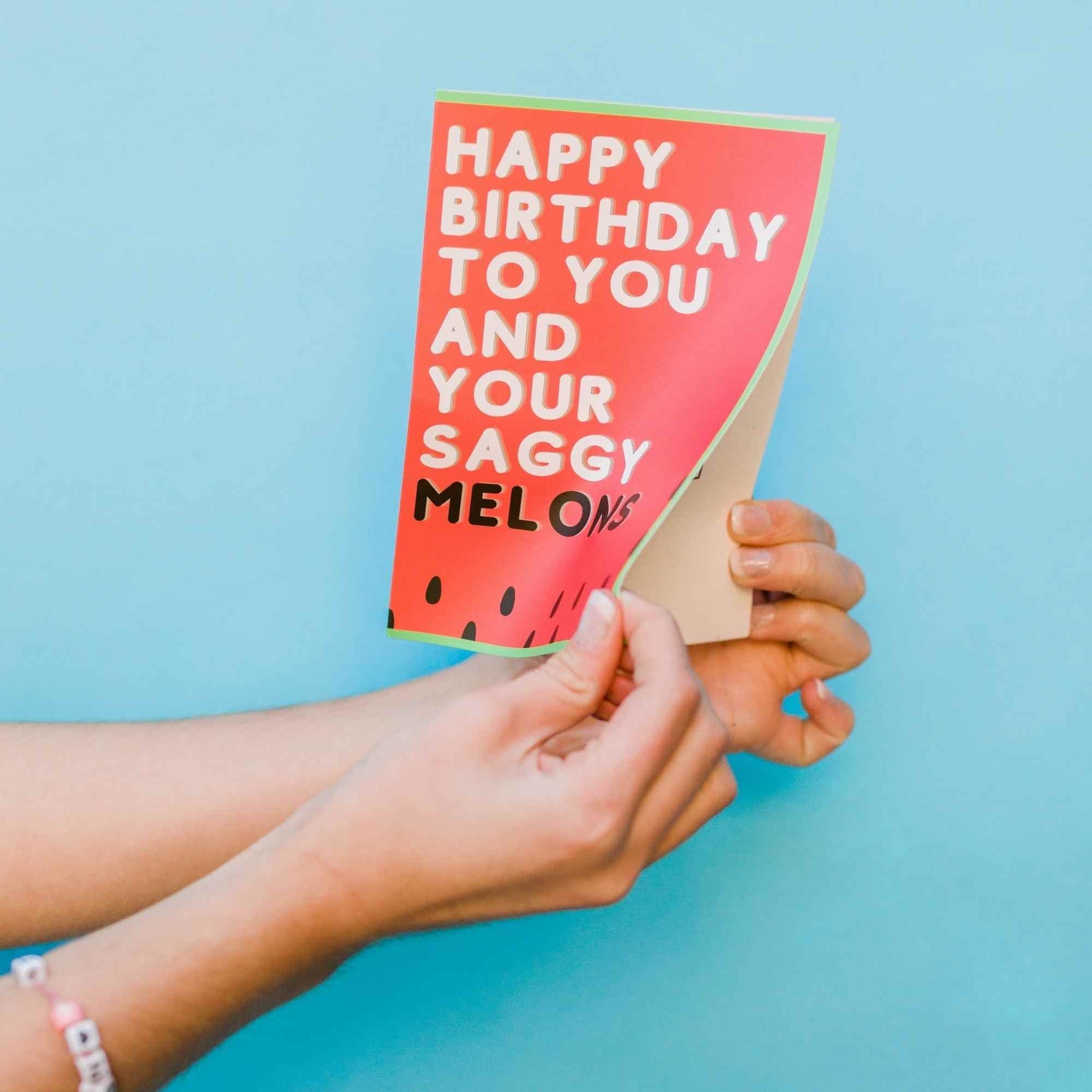 Happy Birthday to You and Your Saggy Melons! - Glitter Bomb Card - DickAtYourDoor