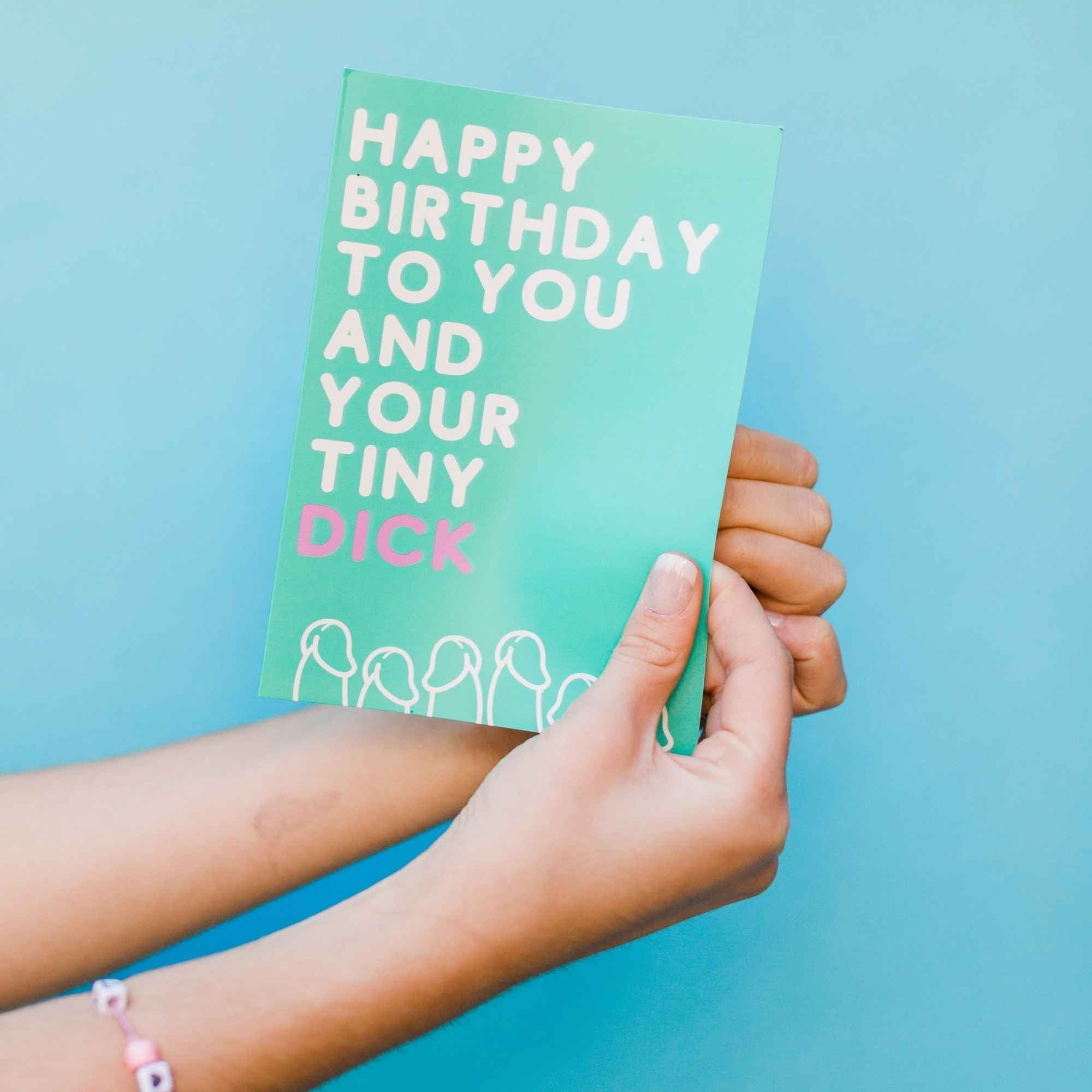 Happy Birthday to You and Your Tiny Penis (NSFW) - Glitter Bomb Card - DickAtYourDoor