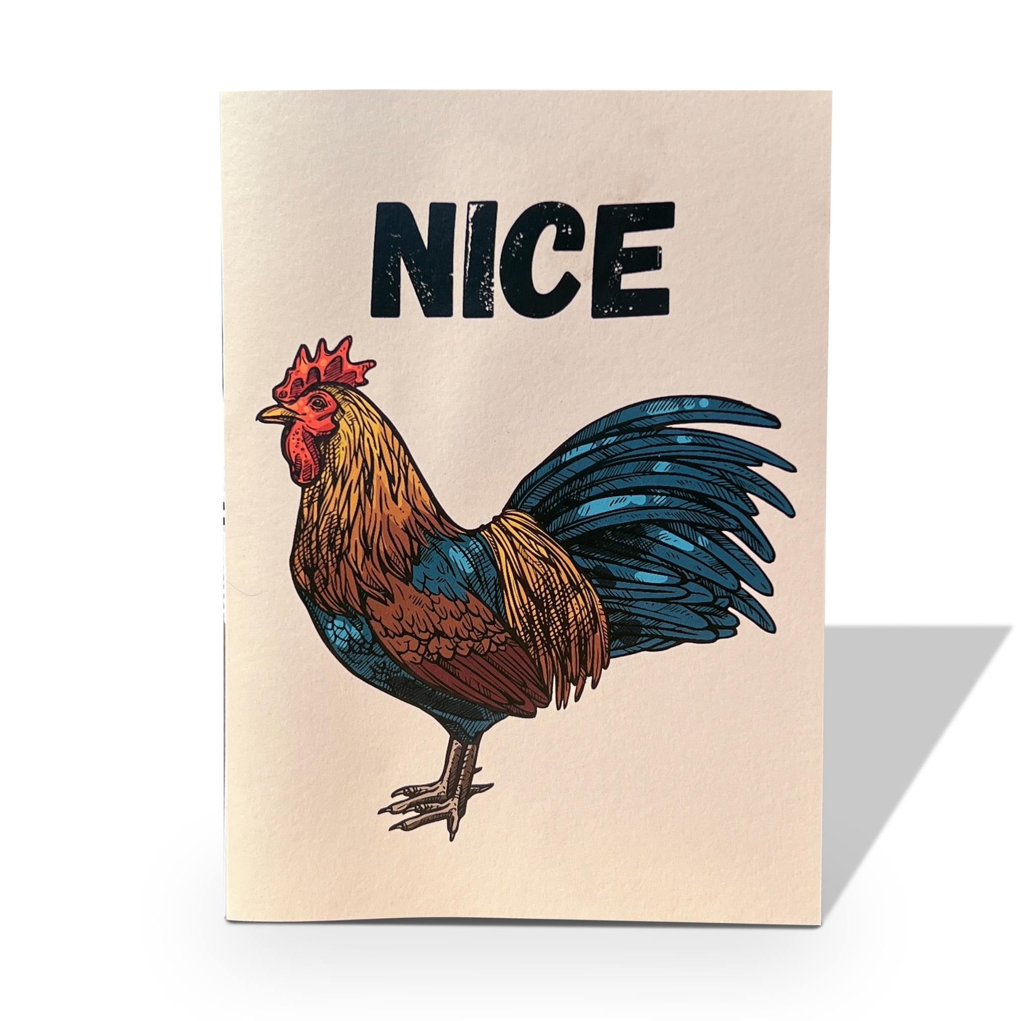 Nice Cock - Rooster Prank Greeting Card - DickAtYourDoor