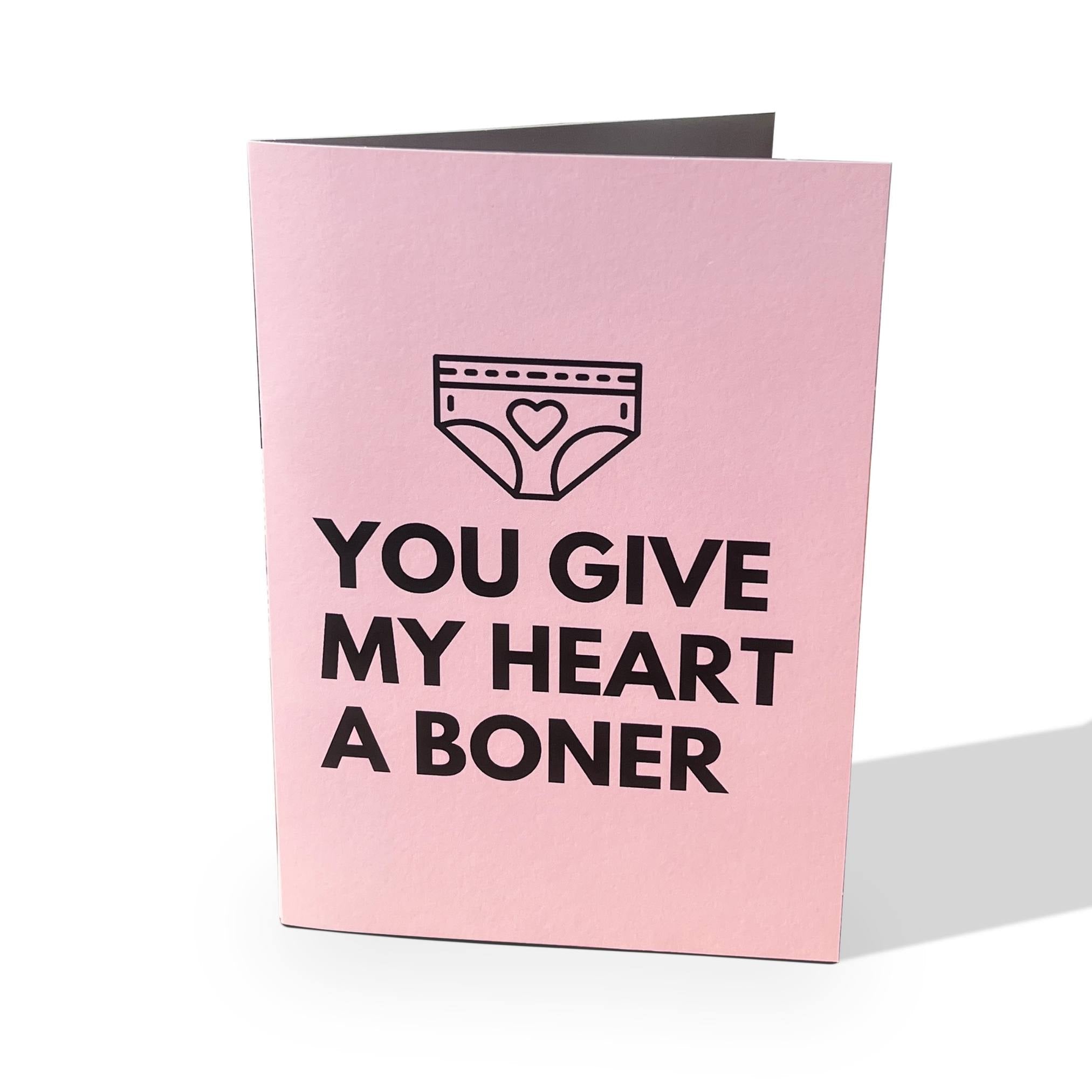 You Give My Heart A Boner - Moaning Prank Greeting Card - DickAtYourDoor
